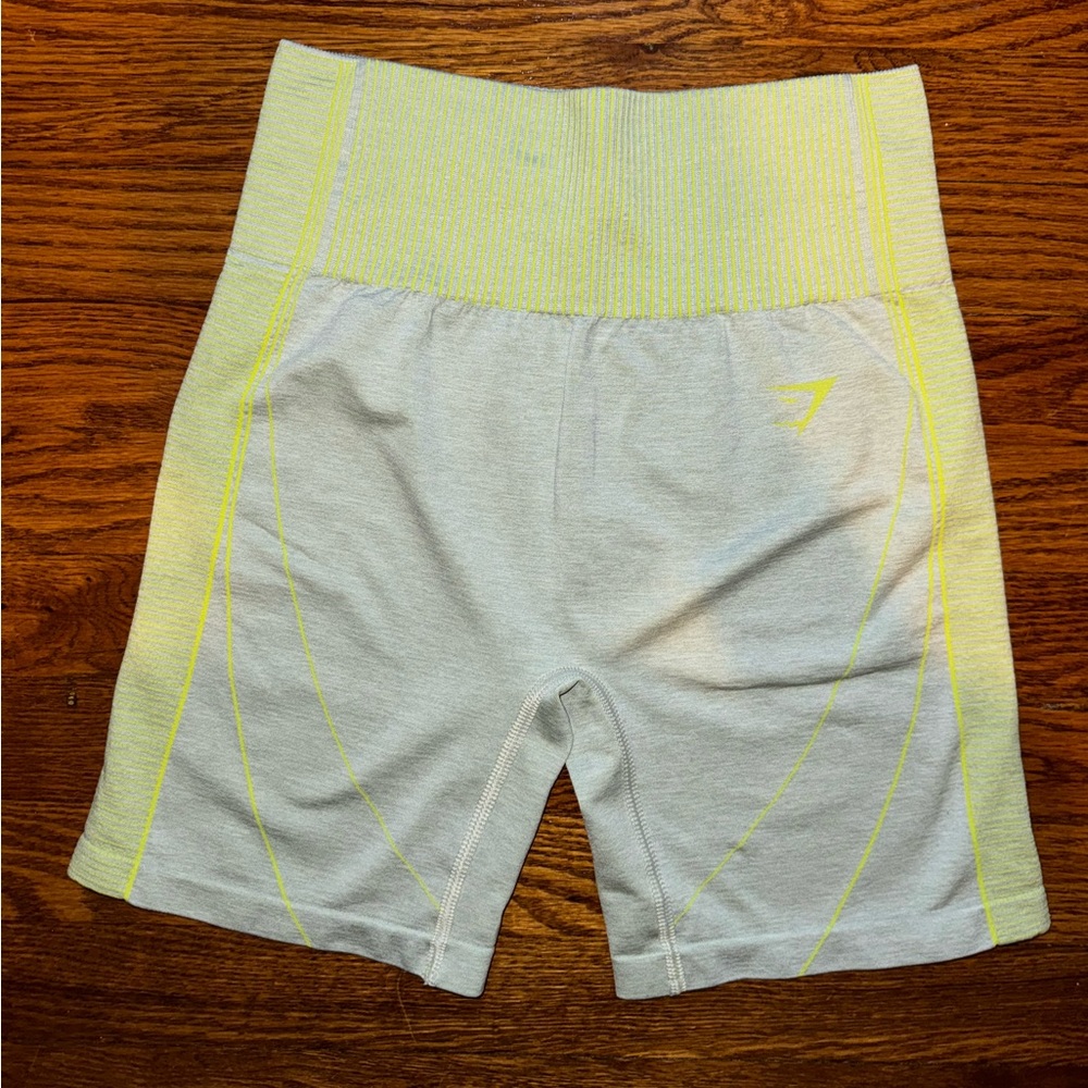 Gymshark Hyper Amplify Shorts - Light Grey Marl/Lime